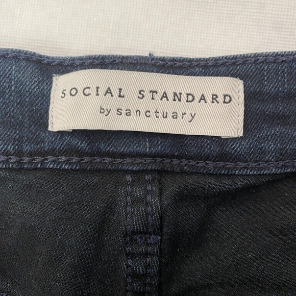 Social Standard by Sanctuary Slim Straight Dark‎ Wash Denim Jeans Womens 12 31 - Picture 5 of 10